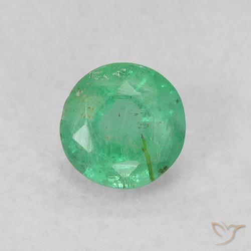 0.18ct طبيعي أخضر فستقى زمرد, دائري, SI