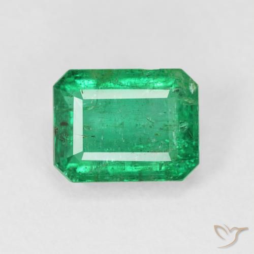 3.51ct طبيعي أخضر كهربائى زمرد, قص الزمرد, VS-SI