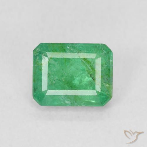 0.93ct طبيعي أخضر متوسط زمرد, قص الزمرد, SI-I1
