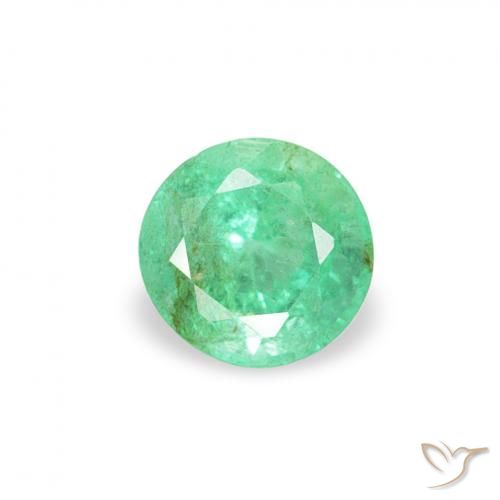 0.16ct طبيعي اخضر زاهى زمرد, دائري, SI