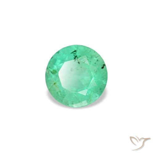 زمرد طبيعي بلون Medium Light-Green، وزن ‎0.16‎ قيراط، شكل دائري، مقاس ‎3.59‎ مم