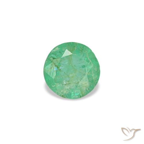 0.17ct أخضر زمرد, مستدير, قليلا جدا