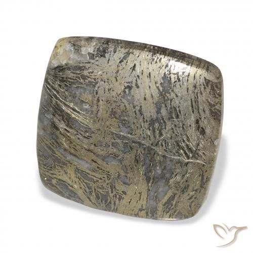 Feather Pyrite برونزى مسود طبيعي، وسادة، 36.40 قيراط، غير شفاف