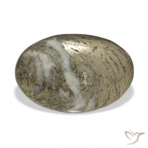 30.90ct طبيعي متعدد الألوان Feather Pyrite, بيضوي, غير شفاف