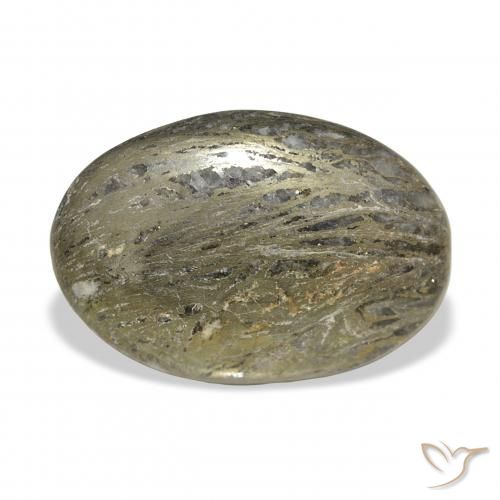 34.01ct طبيعي متعدد الألوان Feather Pyrite, بيضوي, غير شفاف
