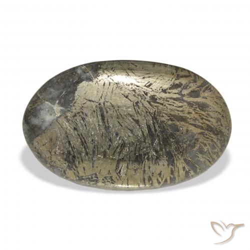 32.74ct طبيعي متعدد الألوان Feather Pyrite, بيضوي, غير شفاف