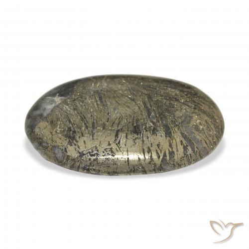 Feather Pyrite متعدد الألوان طبيعي، بيضوي، 32.74 قيراط، غير شفاف