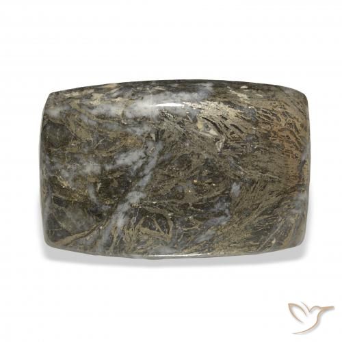 38.92ct طبيعي برونزى مسود Feather Pyrite, وسادة, غير شفاف