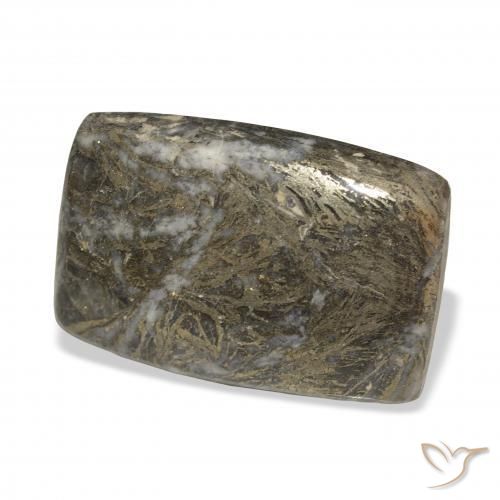 Feather Pyrite برونزى مسود طبيعي، وسادة، 38.92 قيراط، غير شفاف