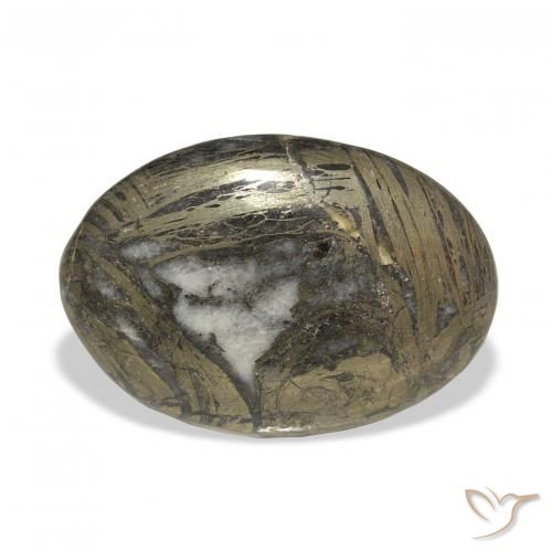 29.35ct طبيعي بنى مسود Feather Pyrite, بيضوي, غير شفاف