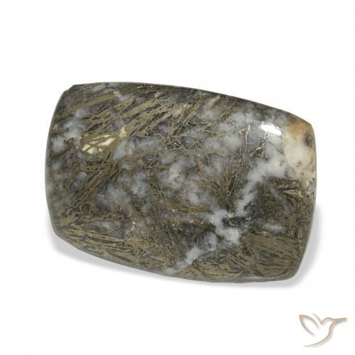 Feather Pyrite أسود مع برونزى طبيعي، وسادة، 32.71 قيراط، غير شفاف
