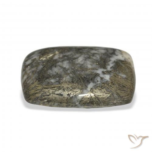 Feather Pyrite أسود مع برونزى طبيعي، وسادة، 32.71 قيراط، غير شفاف
