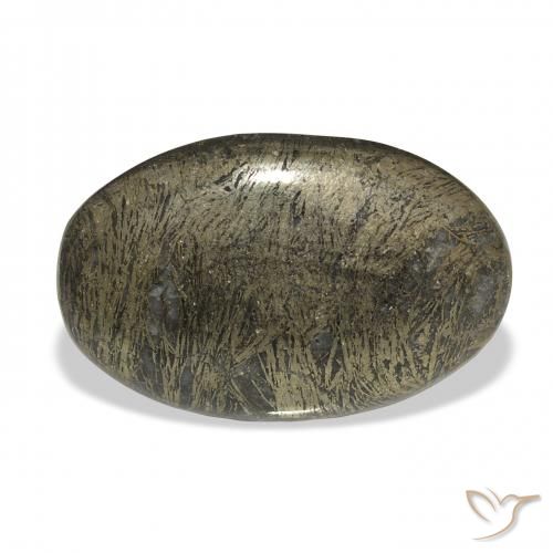 36.99ct طبيعي برونزى مسود Feather Pyrite, بيضوي, غير شفاف