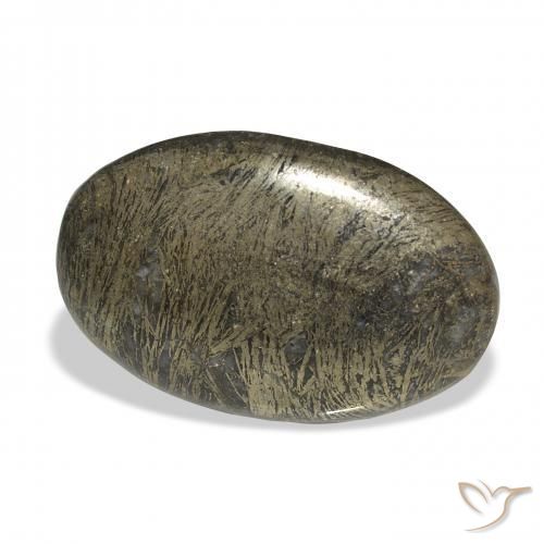 Feather Pyrite برونزى مسود طبيعي، بيضوي، 36.99 قيراط، غير شفاف