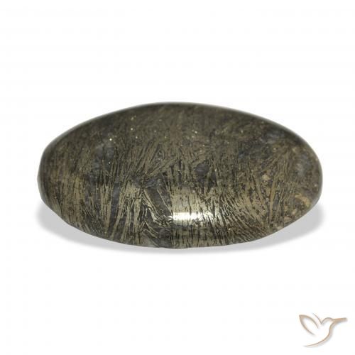 Feather Pyrite برونزى مسود طبيعي، بيضوي، 36.99 قيراط، غير شفاف