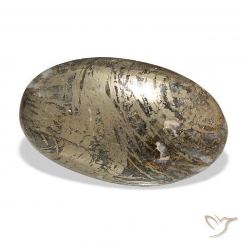 Feather Pyrite متعدد الألوان طبيعي، بيضوي، 37.38 قيراط، غير شفاف