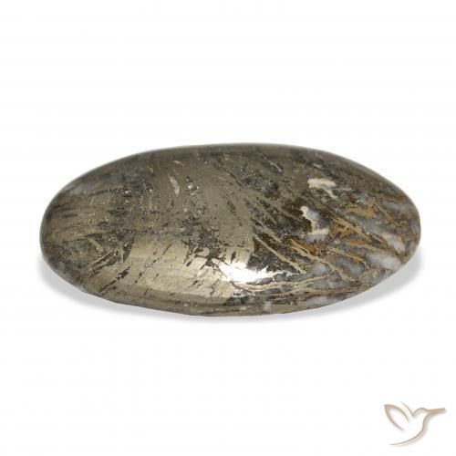 Feather Pyrite متعدد الألوان طبيعي، بيضوي، 37.38 قيراط، غير شفاف