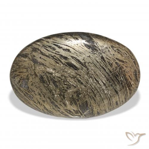 38.68ct طبيعي متعدد الألوان Feather Pyrite, بيضوي, غير شفاف