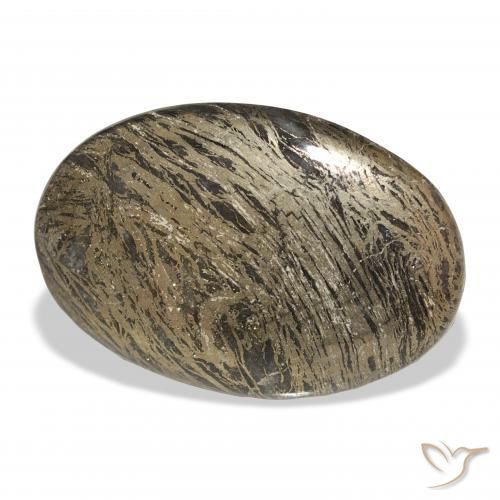 Feather Pyrite متعدد الألوان طبيعي، بيضوي، 38.68 قيراط، غير شفاف