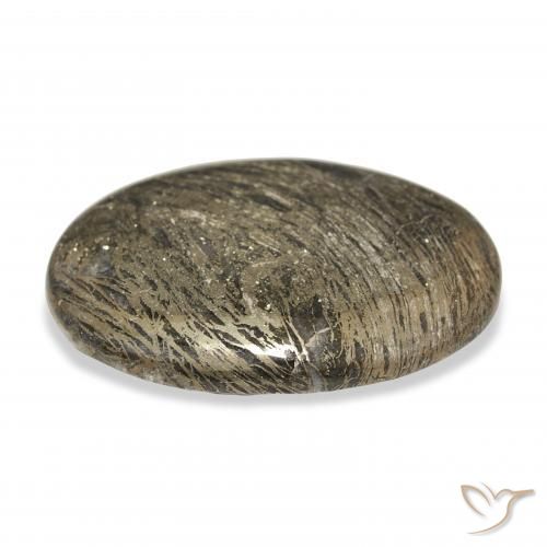 Feather Pyrite متعدد الألوان طبيعي، بيضوي، 38.68 قيراط، غير شفاف