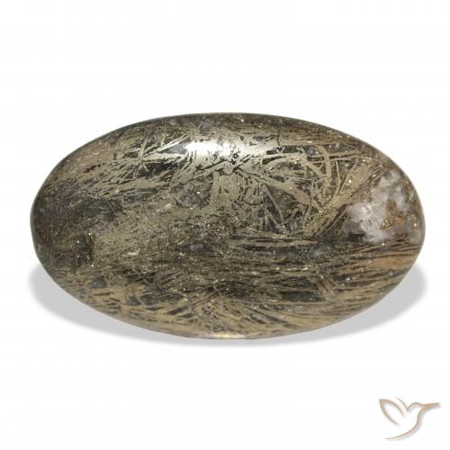 33.42ct طبيعي متعدد الألوان Feather Pyrite, بيضوي, غير شفاف