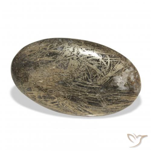 Feather Pyrite متعدد الألوان طبيعي، بيضوي، 33.42 قيراط، غير شفاف