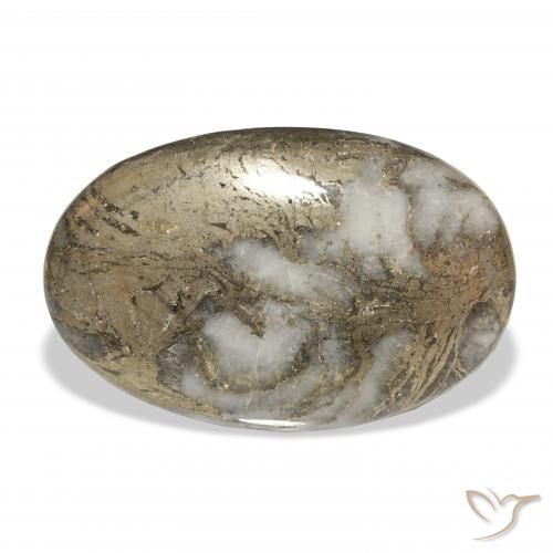 35.51ct طبيعي متعدد الألوان Feather Pyrite, بيضوي, غير شفاف
