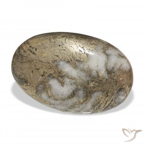 Feather Pyrite متعدد الألوان طبيعي، بيضوي، 35.51 قيراط، غير شفاف
