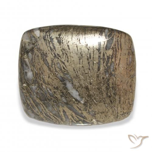 Feather Pyrite متعدد الألوان طبيعي، وسادة، 32.54 قيراط، غير شفاف