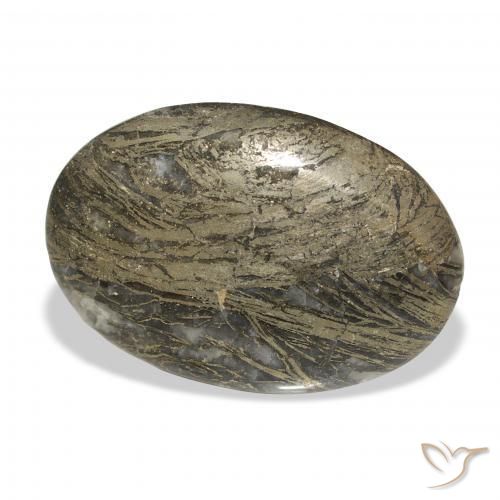 Feather Pyrite متعدد الألوان طبيعي، بيضوي، 27.23 قيراط، غير شفاف