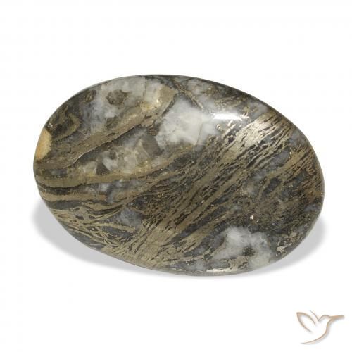 Feather Pyrite متعدد الألوان طبيعي، بيضوي، 26.51 قيراط، غير شفاف