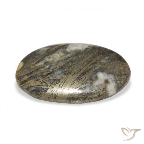 Feather Pyrite متعدد الألوان طبيعي، بيضوي، 26.51 قيراط، غير شفاف
