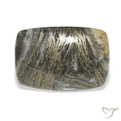 25.34ct طبيعي متعدد الألوان Feather Pyrite, وسادة, غير شفاف