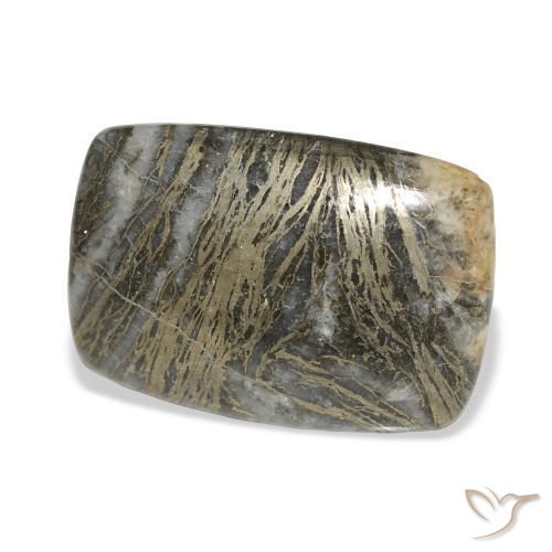 Feather Pyrite متعدد الألوان طبيعي، وسادة، 25.34 قيراط، غير شفاف