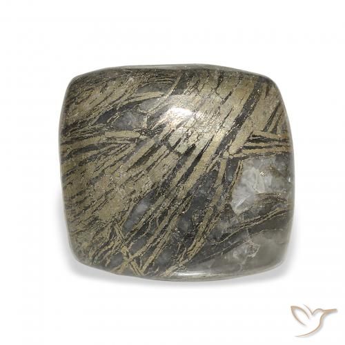 12.76ct طبيعي متعدد الألوان Feather Pyrite, وسادة, غير شفاف