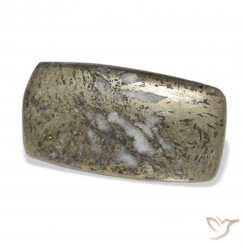Feather Pyrite متعدد الألوان طبيعي، وسادة، 32.65 قيراط، غير شفاف