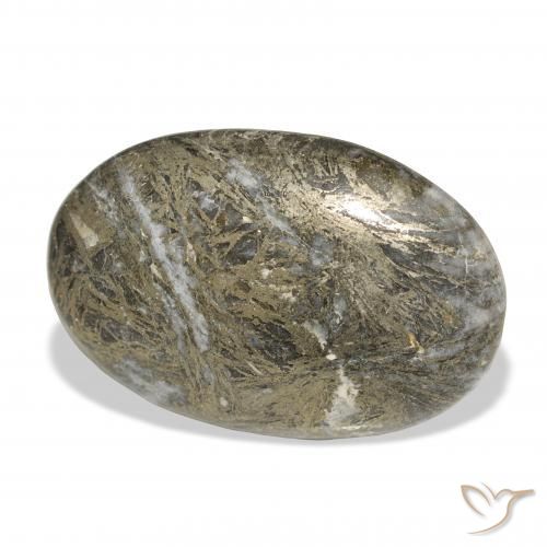Feather Pyrite متعدد الألوان طبيعي، بيضوي، 34.99 قيراط، غير شفاف