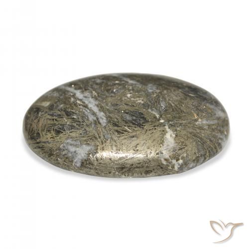 Feather Pyrite متعدد الألوان طبيعي، بيضوي، 34.99 قيراط، غير شفاف