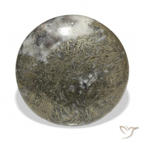 Feather Pyrite متعدد الألوان طبيعي، دائري، 36.22 قيراط، غير شفاف