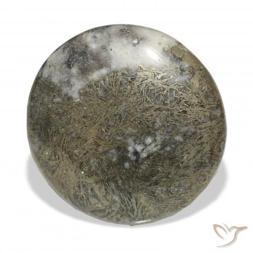 Feather Pyrite متعدد الألوان طبيعي، دائري، 36.22 قيراط، غير شفاف