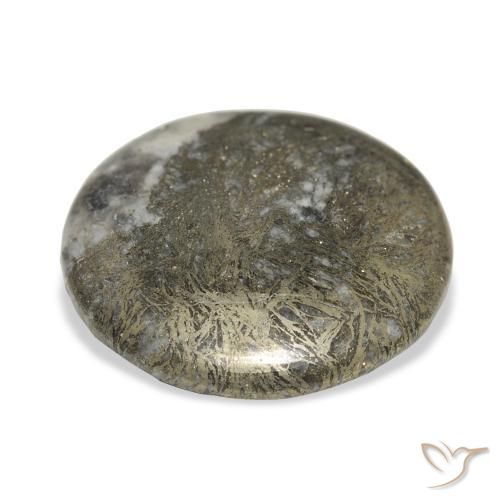 Feather Pyrite متعدد الألوان طبيعي، دائري، 36.22 قيراط، غير شفاف