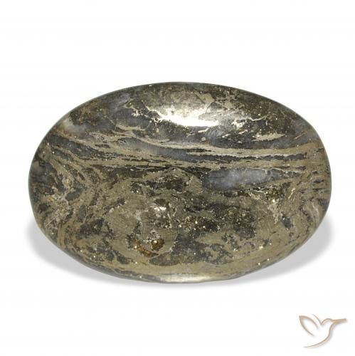 14.09ct طبيعي متعدد الألوان Feather Pyrite, بيضوي, غير شفاف