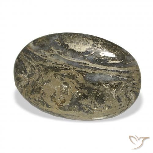 Feather Pyrite متعدد الألوان طبيعي، بيضوي، 14.09 قيراط، غير شفاف