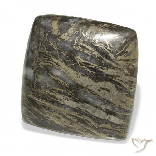 Feather Pyrite متعدد الألوان طبيعي، وسادة، 28.75 قيراط، غير شفاف