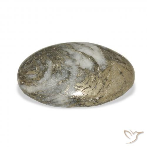Feather Pyrite متعدد الألوان طبيعي، بيضوي، 22.73 قيراط، غير شفاف