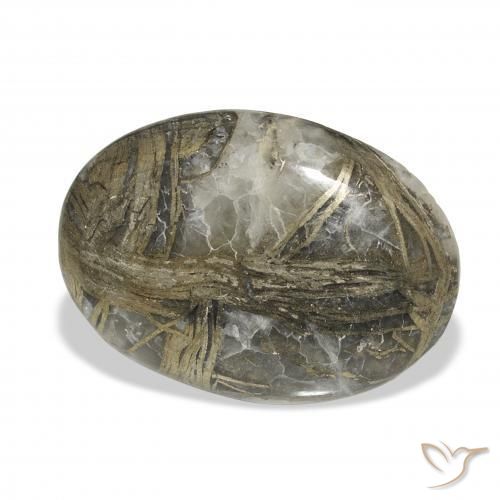 Feather Pyrite متعدد الألوان طبيعي، بيضوي، 23.16 قيراط، غير شفاف