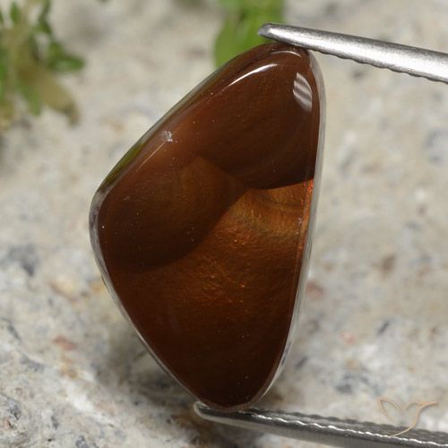 5.76ct طبيعي متعدد الألوان عقيق النار, مثلثى, نصف شفاف