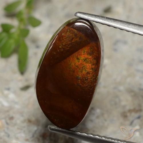 5.17ct طبيعي متعدد الألوان عقيق النار, فانسى, نصف شفاف