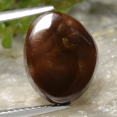 عقيق النار متعدد الألوان طبيعي، شكل خيالي، 4.28 قيراط، نصف شفاف