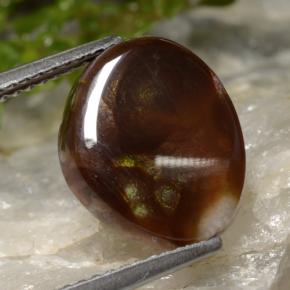 عقيق النار متعدد الألوان طبيعي، شكل خيالي، 4.28 قيراط، نصف شفاف